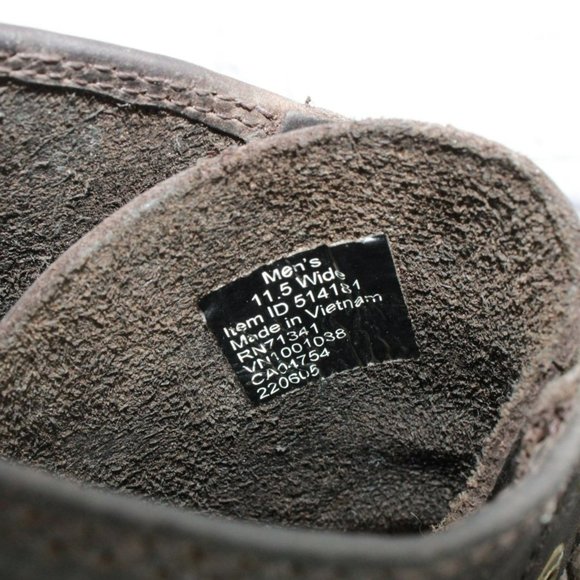 LL Bean Brown Leather Cap Toe Vibram Sole Casual Ankle Boots Size 11.5 Wide - Picture 8 of 9